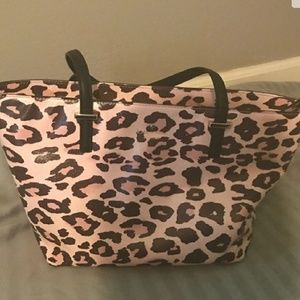 Pink leopard tote